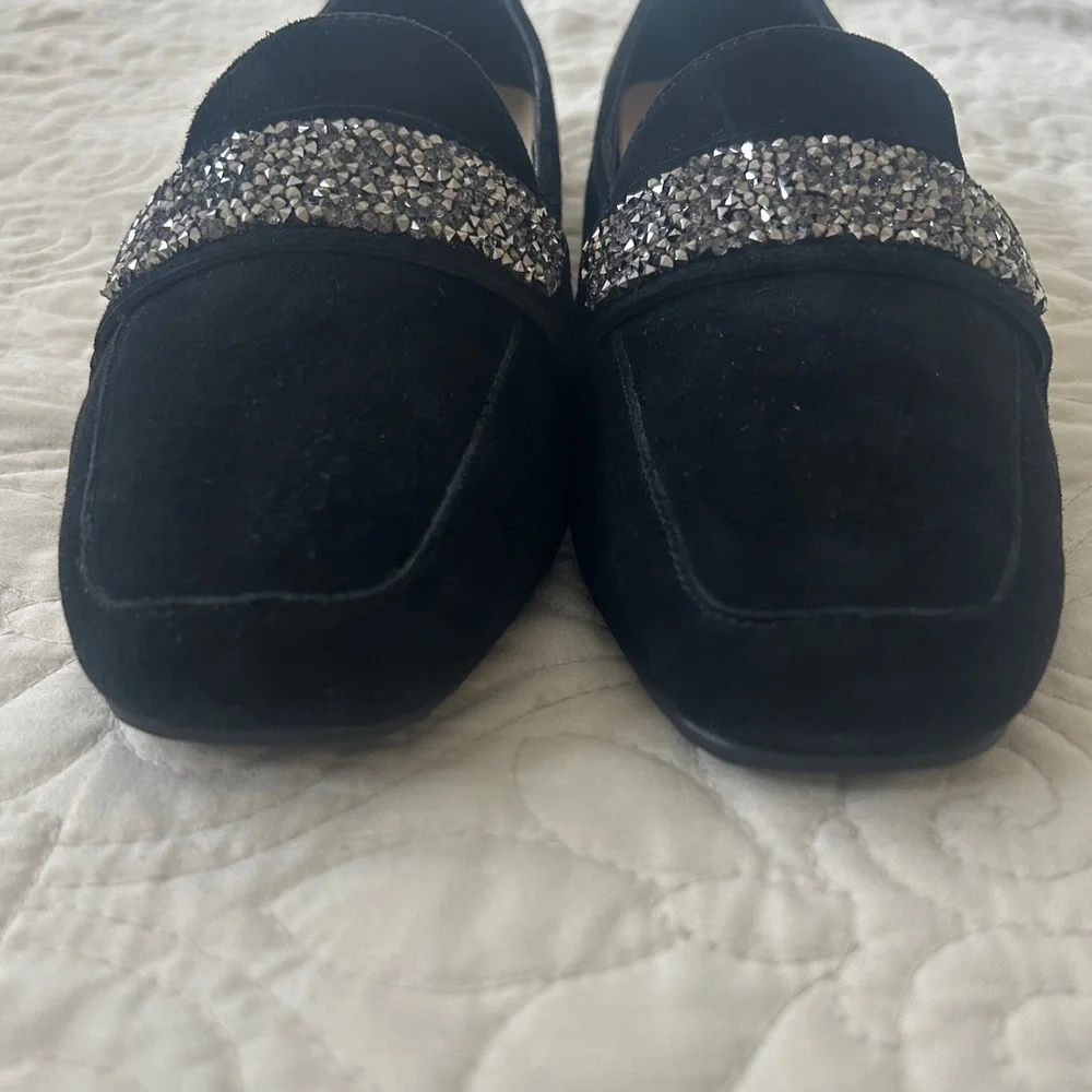 New Karl Lagerfeld Shoes Paris Quincy Black Suede Dress Loafers NWOT